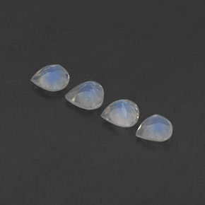 1.40天然白色彩虹月光石，梨形，5.1×5毫米，透明