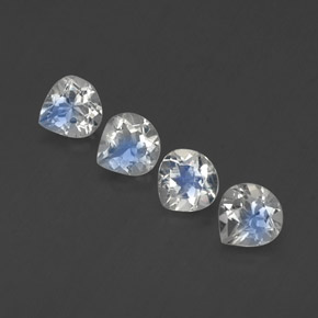 1.64天然白色彩虹月光石，梨形，5.1×4.9毫米，透明