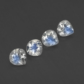 1.64天然白色彩虹月光石，梨形，5.1×4.9毫米，透明