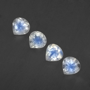 1.67天然白色彩虹月光石，梨形，5.2×5.1毫米，透明