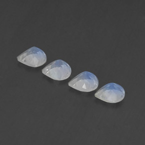1.37天然白色彩虹月光石，梨形，5.1×5毫米，透明