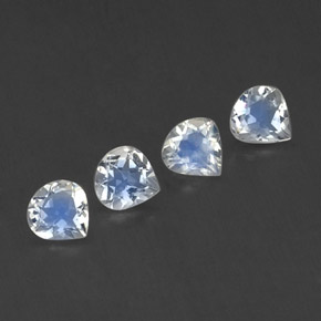 1.39天然白色彩虹月光石，梨形，5.1×5毫米，透明