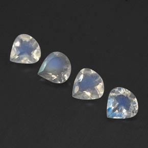 1.15天然白色彩虹月光石，梨形，5×5毫米，透明