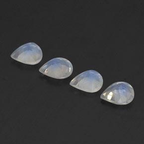 1.15天然白色彩虹月光石，梨形，5×5毫米，透明