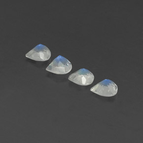 1.44天然白色彩虹月光石，梨形，5.1×5毫米，透明