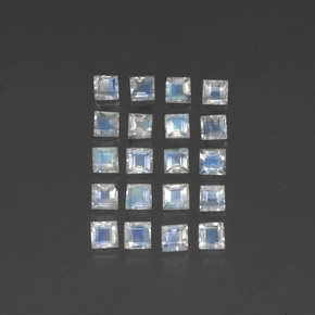 2.60天然白色彩虹月光石，透明，2.8×2.8毫米，透明/半透明
