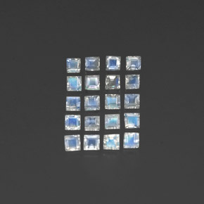 2.68天然白色彩虹月光石，透明，2.9×2.9毫米，透明/半透明