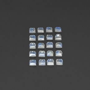 2.68天然白色彩虹月光石，透明，2.9×2.9毫米，透明/半透明