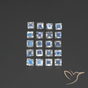 2.74ctw 天然 蓝白色 彩虹月长石, 正方形, 透明