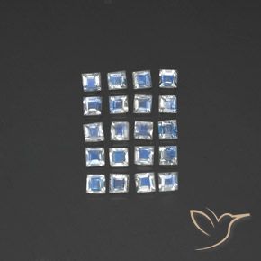 3.25ctw 天然 蓝白色 彩虹月长石, 正方形, 透明