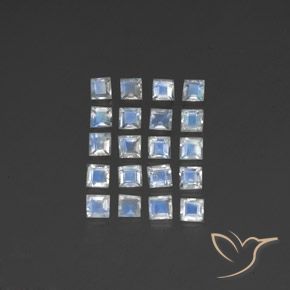 2.61ctw 天然 蓝白色 彩虹月长石, 正方形, 透明
