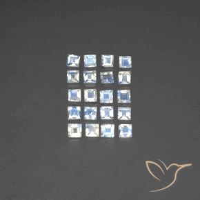2.66ctw 天然 蓝白色 彩虹月长石, 正方形, 透明