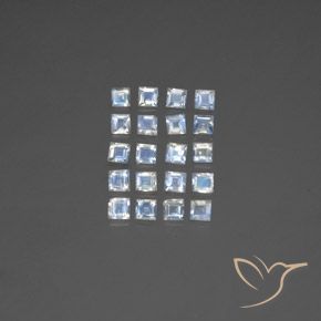 2.39ctw 天然 蓝白色 彩虹月长石, 正方形, 透明