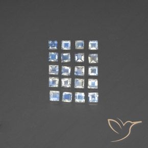 2.81ctw 天然 蓝白色 彩虹月长石, 正方形, 透明