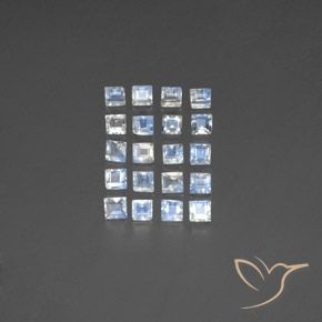 3.26ctw 天然 蓝白色 彩虹月长石, 正方形, 透明