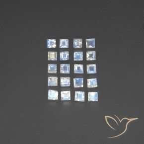 2.96克拉天然彩虹月长石，正方形，透明