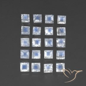 3.14克拉天然彩虹月长石，正方形，透明/半透明