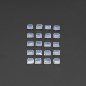 2.44天然白色彩虹月光石，透明，3×3毫米，透明/半透明
