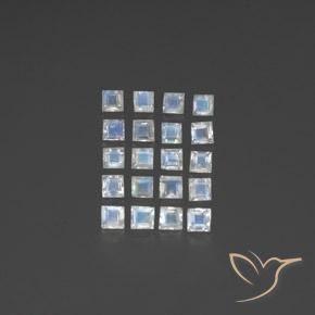 2.53ctw 天然 蓝白色 彩虹月长石, 正方形, 透明