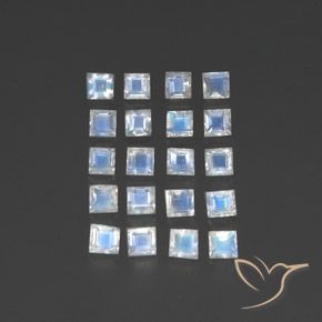 2.90克拉天然彩虹月长石，正方形，透明