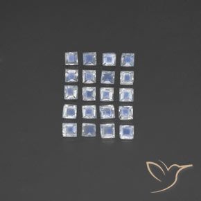 3.42ctw 天然 蓝白色 彩虹月长石, 正方形, 透明