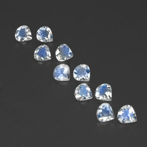 2.84天然白色彩虹月光石，梨形，4.9×4.8毫米，透明