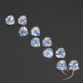 3.48ctw 天然 蓝白色 彩虹月长石, 梨形, 透明