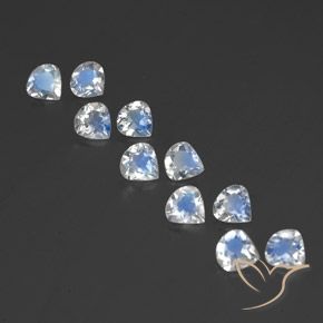 2.85ctw 天然 蓝白色 彩虹月长石, 梨形, 透明