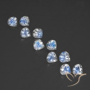 3.81ctw 天然 蓝白色 彩虹月长石, 梨形, 透明