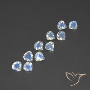 3.18克拉天然彩虹月长石，梨形，透明