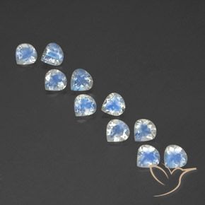 3.71ctw 天然 蓝白色 彩虹月长石, 梨形, 透明