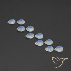 3.71克拉天然彩虹月长石，梨形，透明