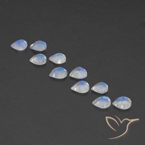 3.13克拉天然彩虹月长石，梨形，透明