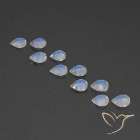 3.16克拉天然彩虹月长石，梨形，透明