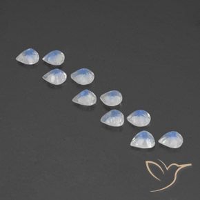 3.18克拉天然彩虹月长石，梨形，透明
