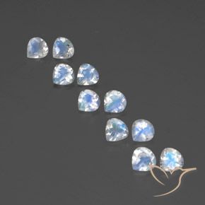 3.78克拉天然彩虹月长石，梨形，透明