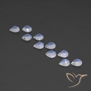 3.48克拉天然彩虹月长石，梨形，透明