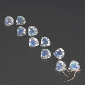 3.12ctw 天然 蓝白色 彩虹月长石, 梨形, 透明