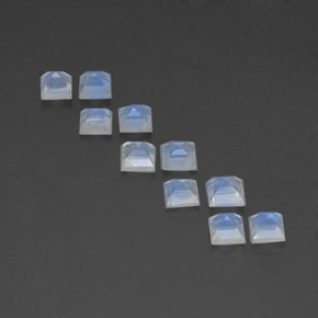 3.69天然彩虹月光石，方形，4.1×4.1毫米，透明