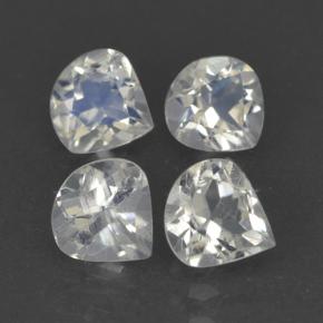 1.45天然白色彩虹月光石，梨形，5.2×5毫米，透明