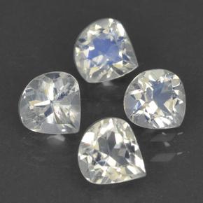 1.45天然白色彩虹月光石，梨形，5.2×5毫米，透明