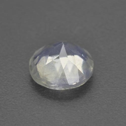 0.66克拉天然白色彩虹月光石，圆形切割，6.04毫米，透明
