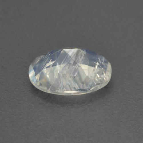 0.92克拉天然白色彩虹月光石，椭圆形切割，7.7×5.8毫米，透明