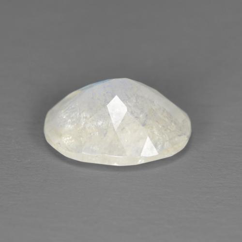2.25克拉天然白色彩虹月光石，椭圆形切割，10.1×7.9毫米，半透明