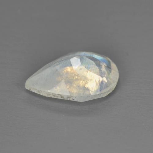 1.40克拉天然白色彩虹月光石，梨形，9.9×6.9毫米，透明