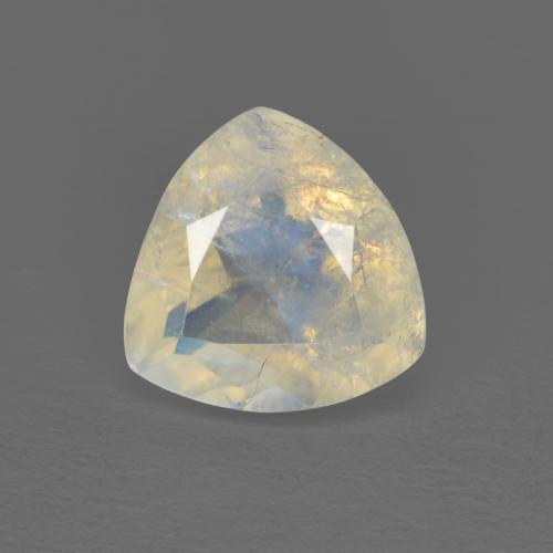 1.43克拉天然白色彩虹月光石，三角形，8×8毫米，透明