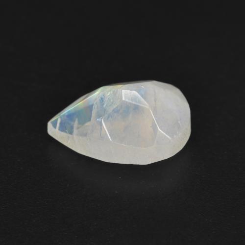 1.36克拉天然白色彩虹月光石，梨形，8.8×5.8毫米，半透明