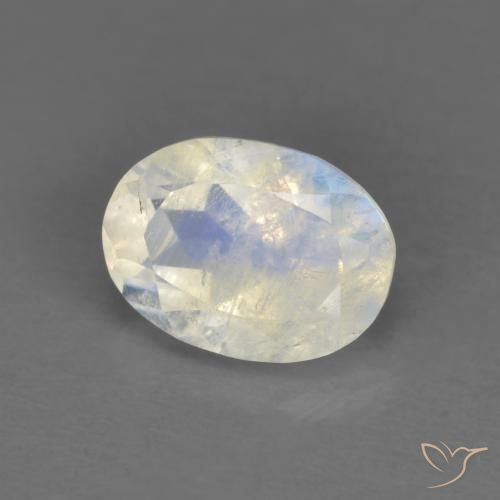 0.91克拉天然彩虹月长石，椭圆形，透明