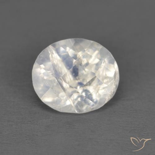 1.09ct 天然 蓝白色 彩虹月长石, 椭圆形, 透明