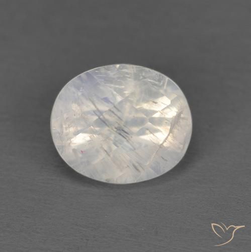 1.04ct 天然 蓝白色 彩虹月长石, 椭圆形, 透明